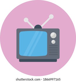 retro vector flat color icon