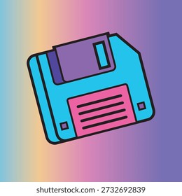 Retro Vector Floppy Disk Icon	