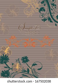 retro vector floral background with retro flowers