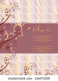 retro vector floral background with  text and flowers