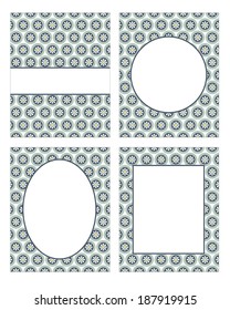 Retro Vector Floral Frame Set 