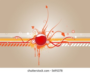 retro vector foliage with grunge