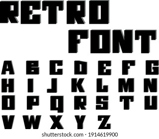 Retro vector font - Classic typewriter  font