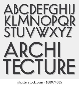 Retro vector font. Geometric vintage typeface.