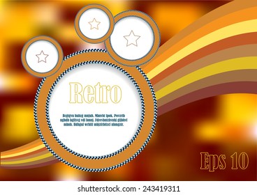 retro vector frame on blurry background
