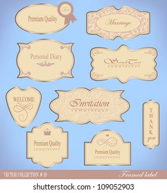 Retro vector  framed label. Premium design elements.