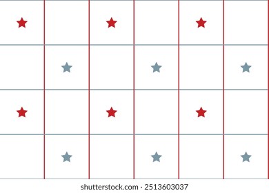 Vetor retro geométrico padrão sem emenda Fundo abstrato simples pastel vermelho cinza cores Elegante repetir geo design Têxtil tecido papel de parede Roupa de cama Papel de embrulho Estrelas de grade