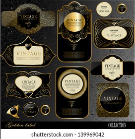 Retro Black Gold Labelcan Be Used Stock Vector (Royalty Free) 130437626 ...