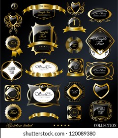 Retro vector golden label/can be used for invitation, congratulation or website layout vector