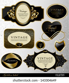 Retro vector golden label/can be used for invitation, congratulation or website layout vector
