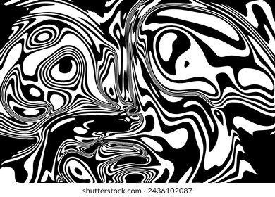 Retro vector groovy trippy ink puddle psychedelic op art background. Cool bold grungy rave acid background. Positive vibes funky optical illusion vintage print or wavy wet surface website backdrop