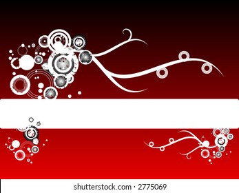 Retro vector with grunge background and vine foliage. Copy space for text.