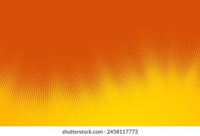 Retro vector halftone background with vibrant yellow hues. Smooth abstract tonal transition made by dots.