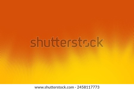 Retro vector halftone background with vibrant yellow hues. Smooth abstract tonal transition made by dots.