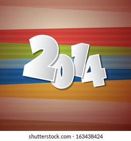 Retro Vector Happy New Year 2014 Background