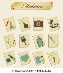 retro vector icons medicine