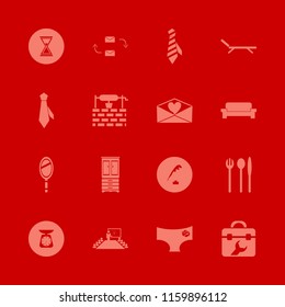 retro vector icons set. with water well, response letter, toolbox and chaise lounge in set