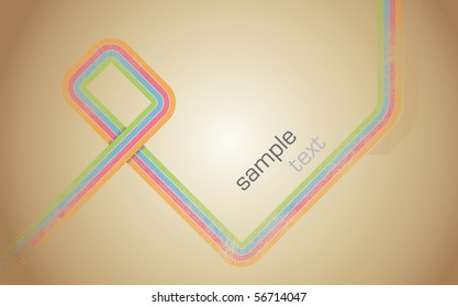 Retro vector illustration background with colorful lines and grunge effect on them