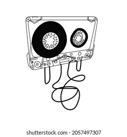 Cinta de ilustración vectorial retro. elementos interiores retro