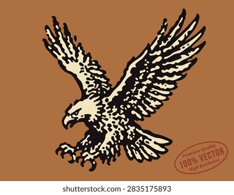 Retro vector illustration of a golden eagle