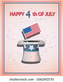 Retro vector Illustration, happy Independence Day, 4th of July, banner, poster or flyer