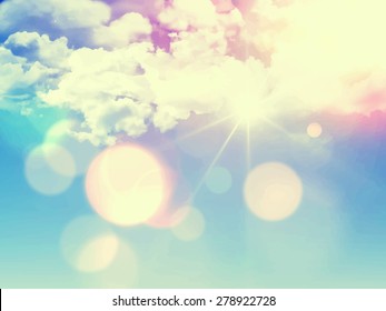 Retro-Vektorbild eines sonnigen Himmels