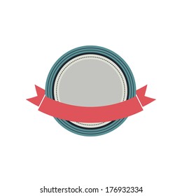 Retro vector label with ribbon
