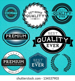 Retro Vector Labels, grouped and layered.