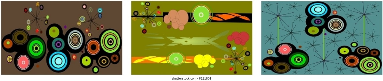 Retro vector lines and circles