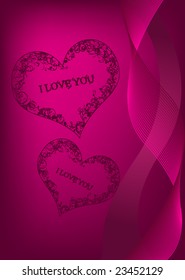 retro vector lovely hearts