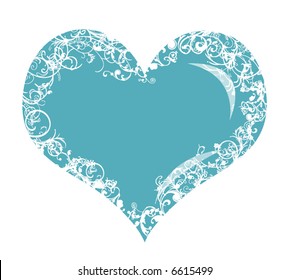 retro vector lovely hearts with grunge branches and swirls
