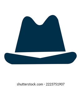 Retro vector man hat vector icon 