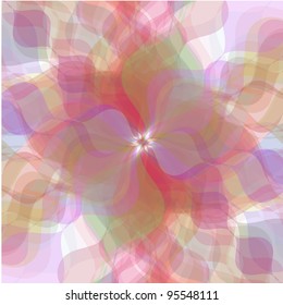 Retro vector multicolored pastel flowers background