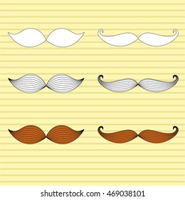 Retro vector mustaches set