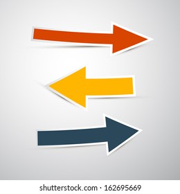 Retro Vector Paper Arrows Isolated on Grey background 