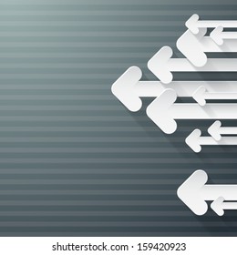 Retro Vector Paper Arrows on Grey Background 