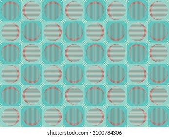 Retro Vector Pattern Design, Striped round Pattern Graphic Design. Seamless Design. Antique Background. Old Pattern. Textile Design with Pastel Colors.