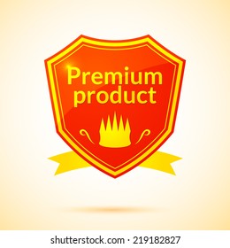 Retro vector premium product label isolated white background
