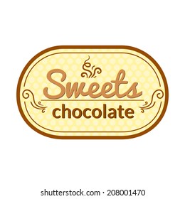 Retro vector restaurant label isolated white background