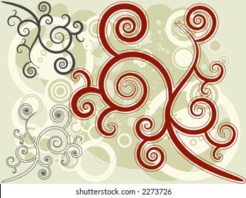 Retro vector rings & floral motif with various color combo. JPG version, look for image 2356760.