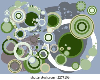 Retro vector rings and floral motif with various color combination.