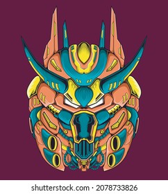 Retro vector robot illustration, perfect for design of t-shirts, stickers, merchandise, etc