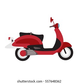 Retro vector scooter illustration.