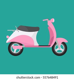 Retro vector scooter illustration.