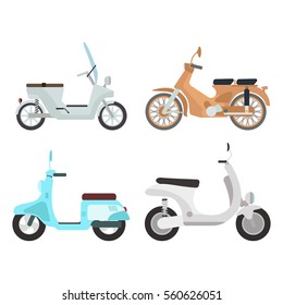 Retro vector scooter illustration.