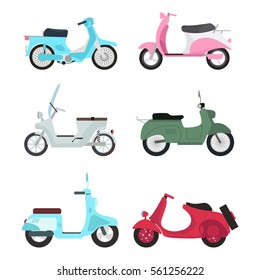 Retro vector scooter illustration.