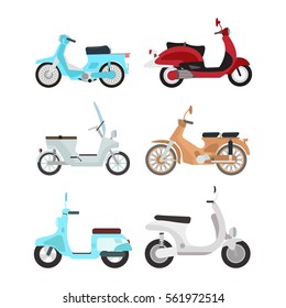 Retro vector scooter illustration.