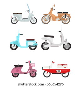 Retro vector scooter illustration.