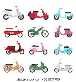 Retro Vector Scooter Illustration.