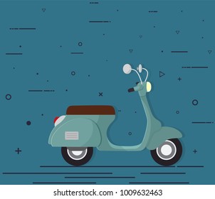 Retro vector scooter. Trendy Simple vector symbol for web site design or button to mobile app. Logo illustration
